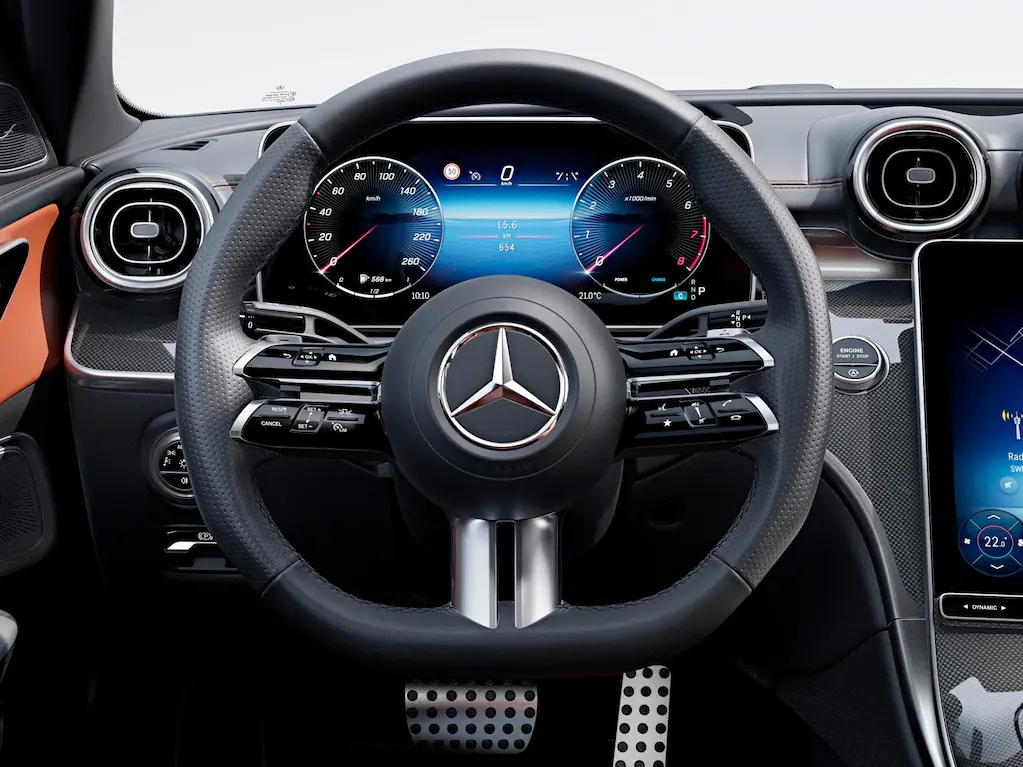 Volante deportivo multifunción forrado en napa